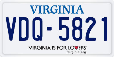 VA license plate VDQ5821