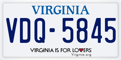 VA license plate VDQ5845