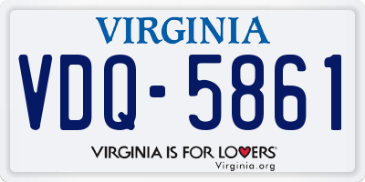 VA license plate VDQ5861