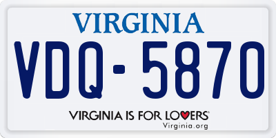 VA license plate VDQ5870