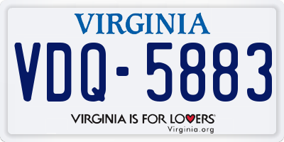 VA license plate VDQ5883