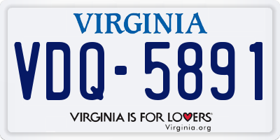 VA license plate VDQ5891