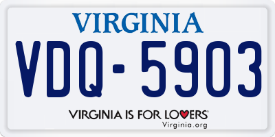 VA license plate VDQ5903