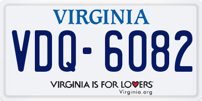VA license plate VDQ6082