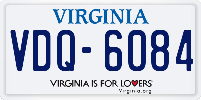 VA license plate VDQ6084