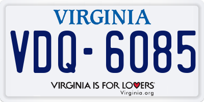 VA license plate VDQ6085