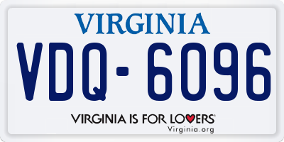 VA license plate VDQ6096