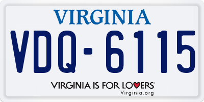 VA license plate VDQ6115