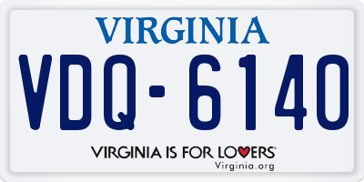 VA license plate VDQ6140