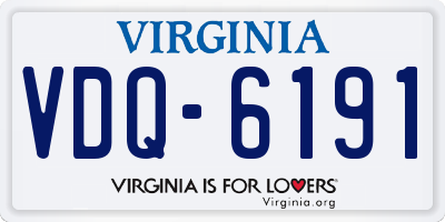VA license plate VDQ6191