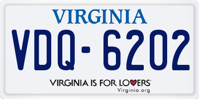 VA license plate VDQ6202