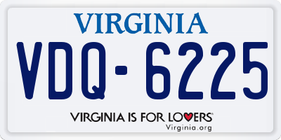 VA license plate VDQ6225