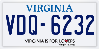 VA license plate VDQ6232