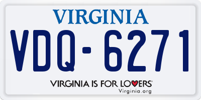 VA license plate VDQ6271