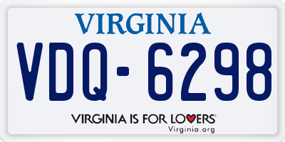 VA license plate VDQ6298