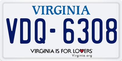 VA license plate VDQ6308