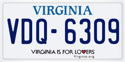 VA license plate VDQ6309
