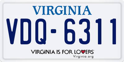 VA license plate VDQ6311