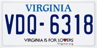 VA license plate VDQ6318