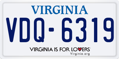VA license plate VDQ6319