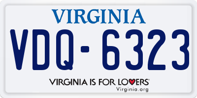 VA license plate VDQ6323