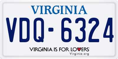 VA license plate VDQ6324