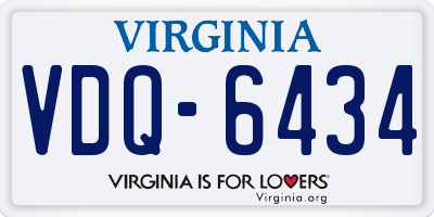 VA license plate VDQ6434