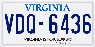 VA license plate VDQ6436