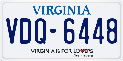 VA license plate VDQ6448