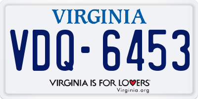 VA license plate VDQ6453