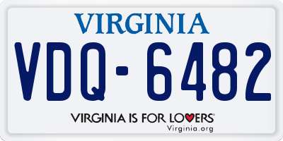 VA license plate VDQ6482