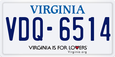 VA license plate VDQ6514