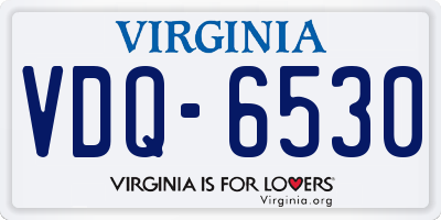 VA license plate VDQ6530