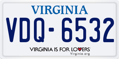 VA license plate VDQ6532