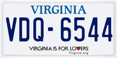 VA license plate VDQ6544
