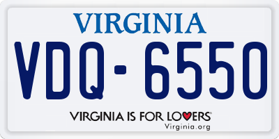 VA license plate VDQ6550