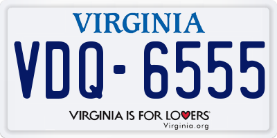 VA license plate VDQ6555