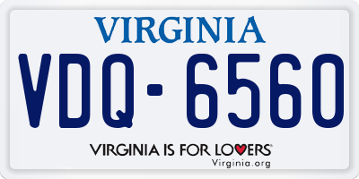 VA license plate VDQ6560