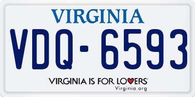 VA license plate VDQ6593