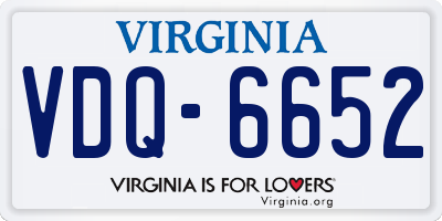 VA license plate VDQ6652