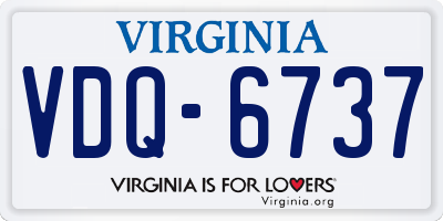 VA license plate VDQ6737