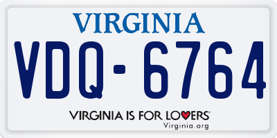 VA license plate VDQ6764