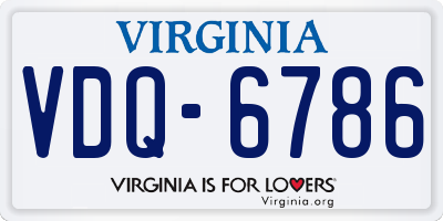 VA license plate VDQ6786