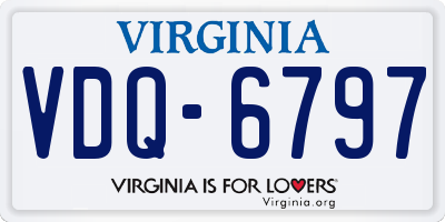 VA license plate VDQ6797