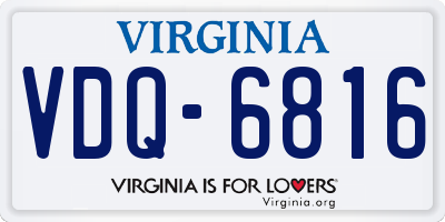 VA license plate VDQ6816