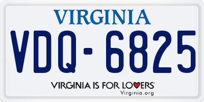 VA license plate VDQ6825