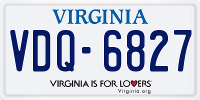 VA license plate VDQ6827