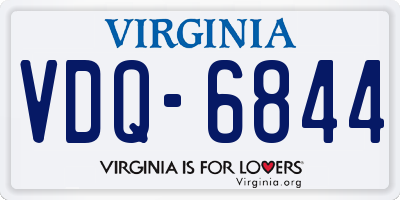 VA license plate VDQ6844