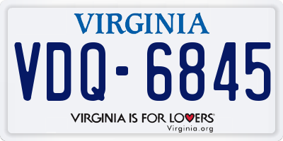 VA license plate VDQ6845