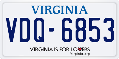 VA license plate VDQ6853